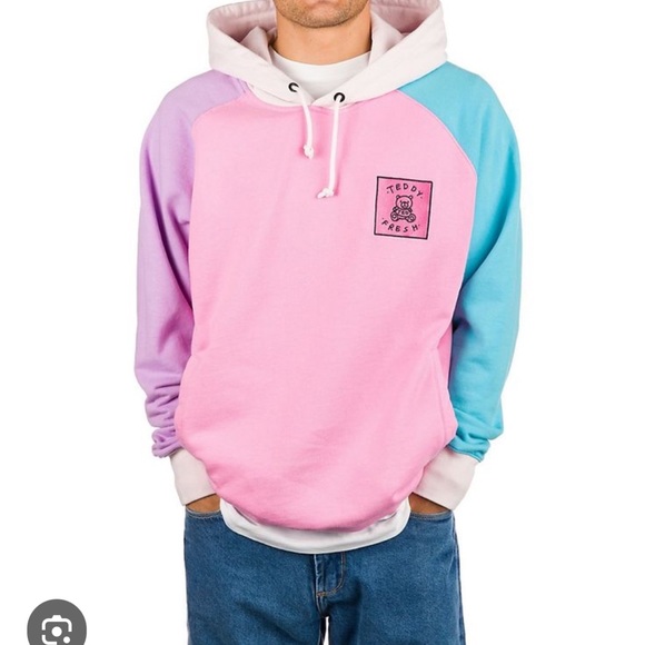 Teddy Fresh Colorblock Hoodie- Size Large- Pastel Colors - Picture 1 of 11